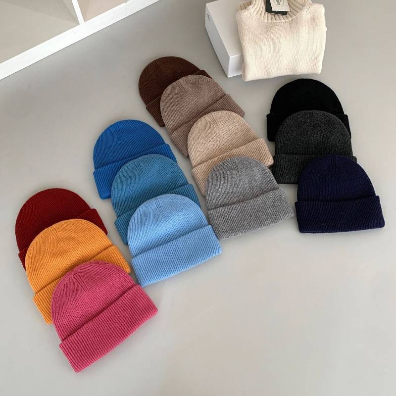 Women Pure Wool Knit Hat With Double Layer Warmth For Winter Casual Wear