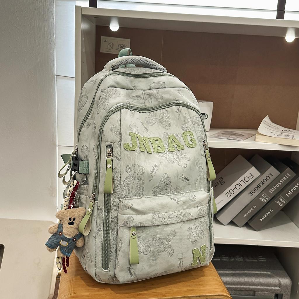 Schoolbag Korean version of high-value junior and high school student schoolbag to reduce the burden and protect the spine, light and large-capacity 
