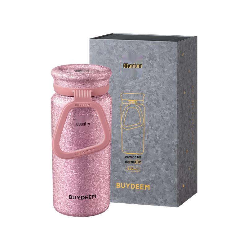 Buydeem Pure Titanium Tea Infuser Insulated Mug