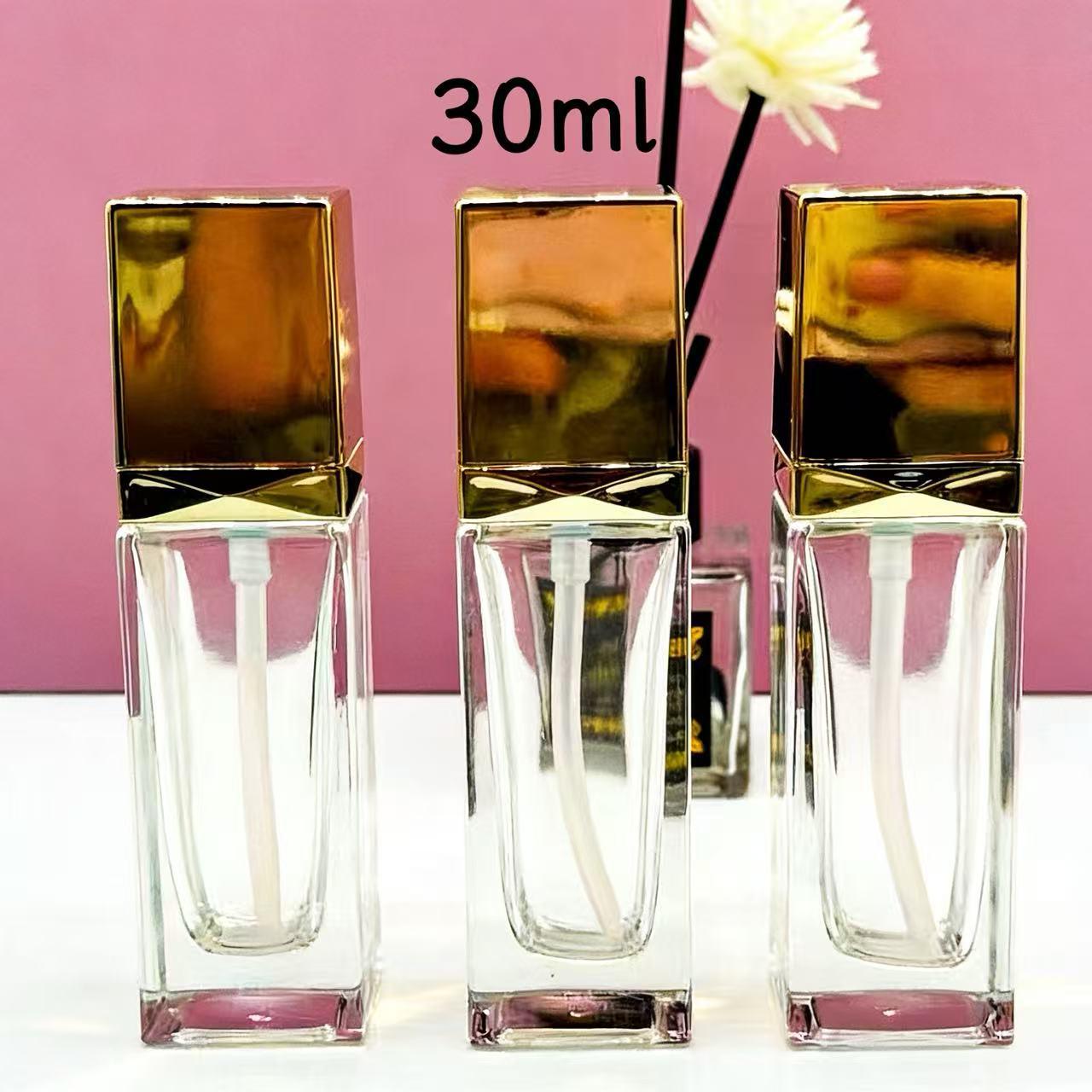 30ml Square Glass Pump Bottle for Foundation, Serum, or Primer
