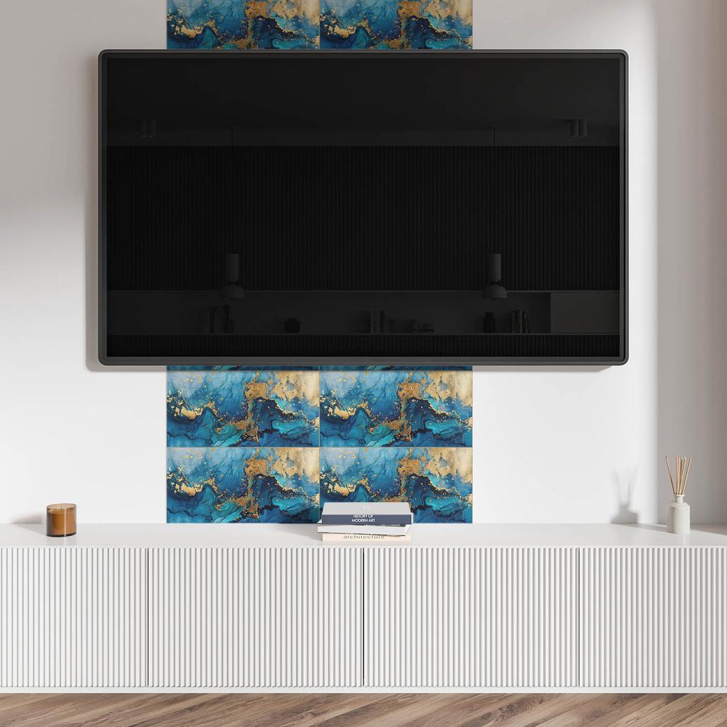 Komplet Kafelków Winylowych Z Motywem Do Sypialni Abstrakcyjny Wzór Wody 10X40X20 Cm