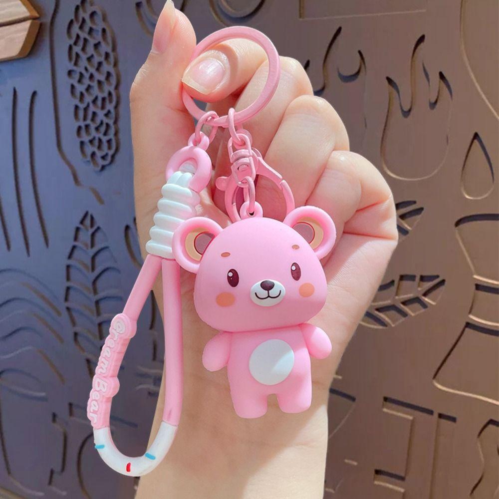 Decoração de chave Bonecas de desenho animado Pingente Animal Chaveiro de carro Requintado Kawaii Urso Chaveiro Presentes