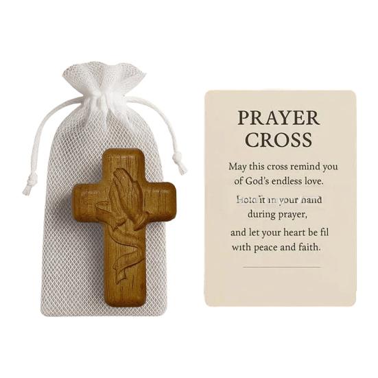 1/2 ks Víra Síla Kapesní objetí s inspirativní kartou Přenosná dřevěná vlastenecká víra žeton dekorace křesťanské náboženské dárky