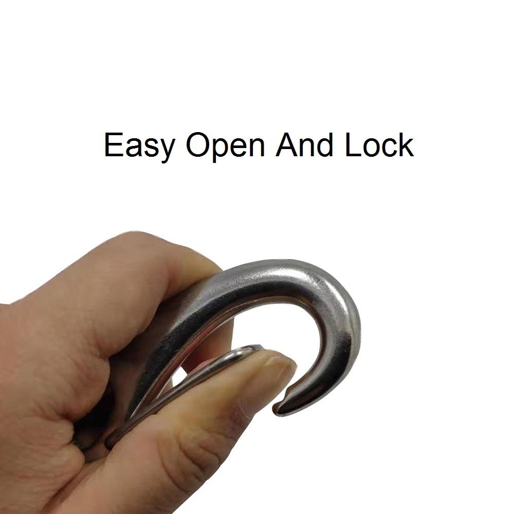 1PCS  Egg Shape Snap Hooks 304 Stainless Steel 40mm 50mm 70mm 100mm Length Safety Metal Quick Release Spring Snap Hook Link