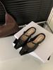 Fashion Cover Toe Shoes Low Square Heel Ladies' Slippers Luxury Slides Slipers Women Block Designer 2025 Soft Rome Fabric PU Hoof Heels
