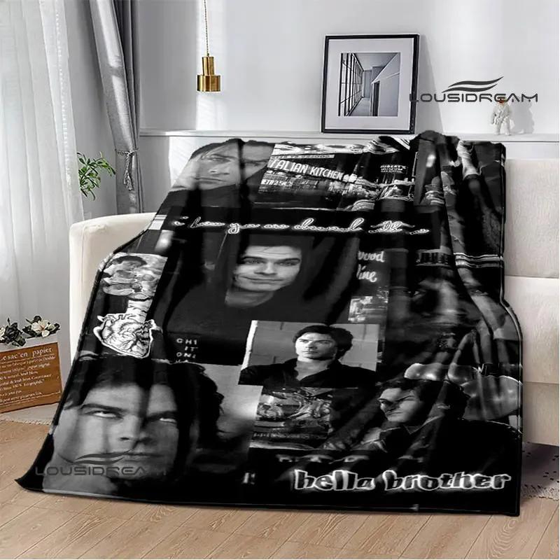 The Vampire Diaries Damon salvatore Blanket Flange Warm blanket Home travel blanket bed linings blankets for beds birthday gift