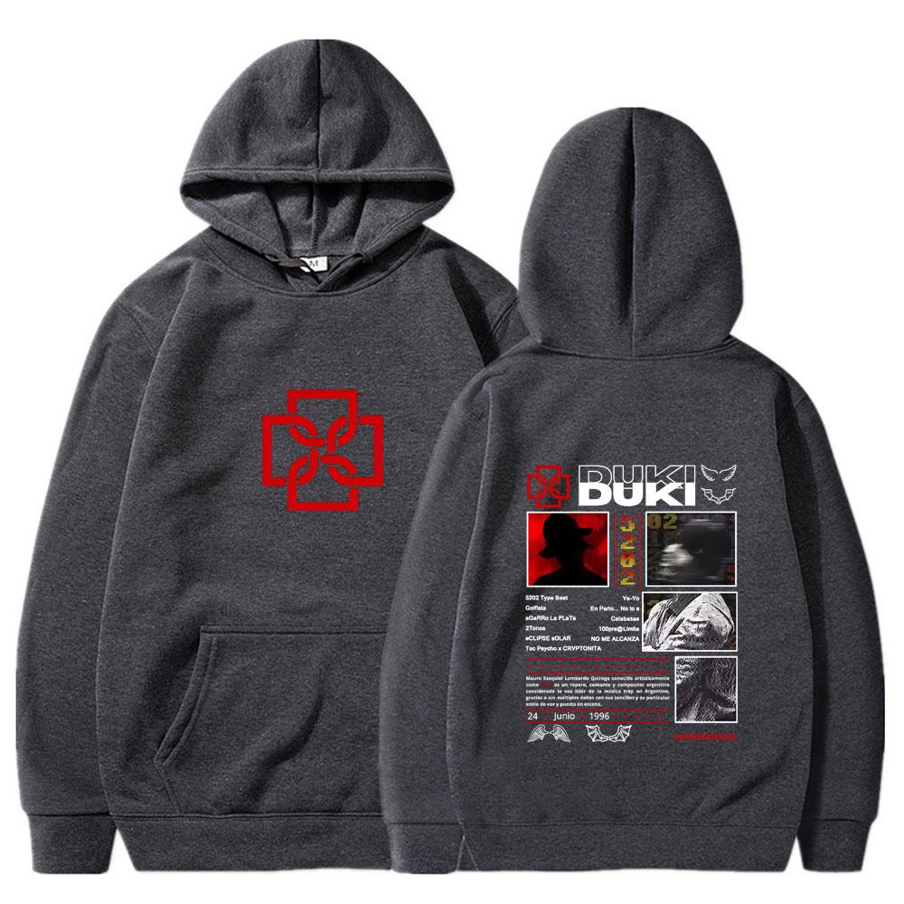 Rapper Duki 5202 MIXTAPE Album Streetwears Men's Women Fashion Hip Hop Vintage Tops Casual Long Sleeve Winter Oversized Clothing
