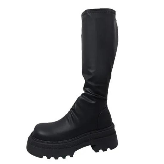 

Black French small thick-soled boots women s boots new autumn retro tall knight boots women shoes 39