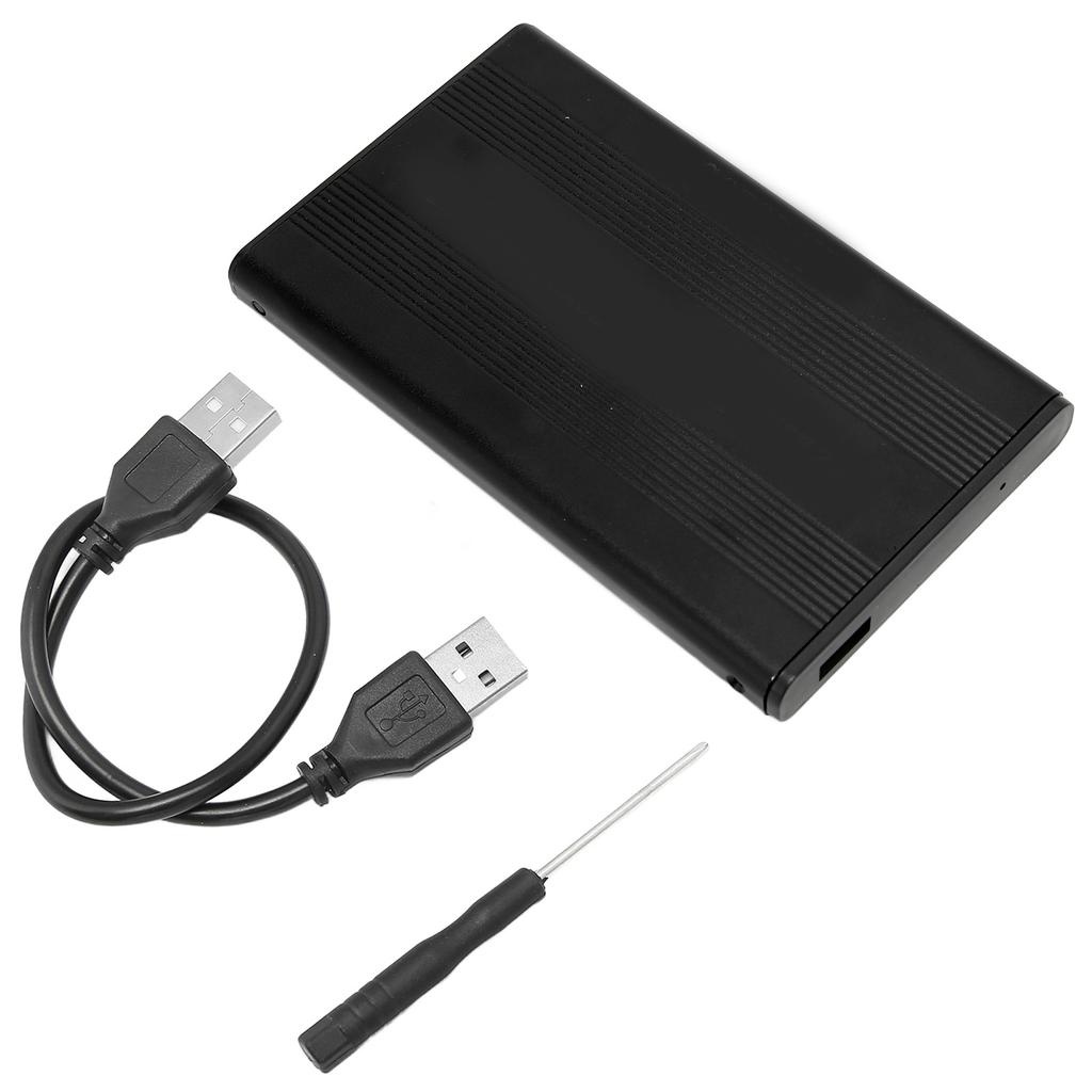 External Hard Drive Case USB 2.0 Interface to SATA 480Mbps Transfer Aluminum Alloy Material 2.5in External HDD Case