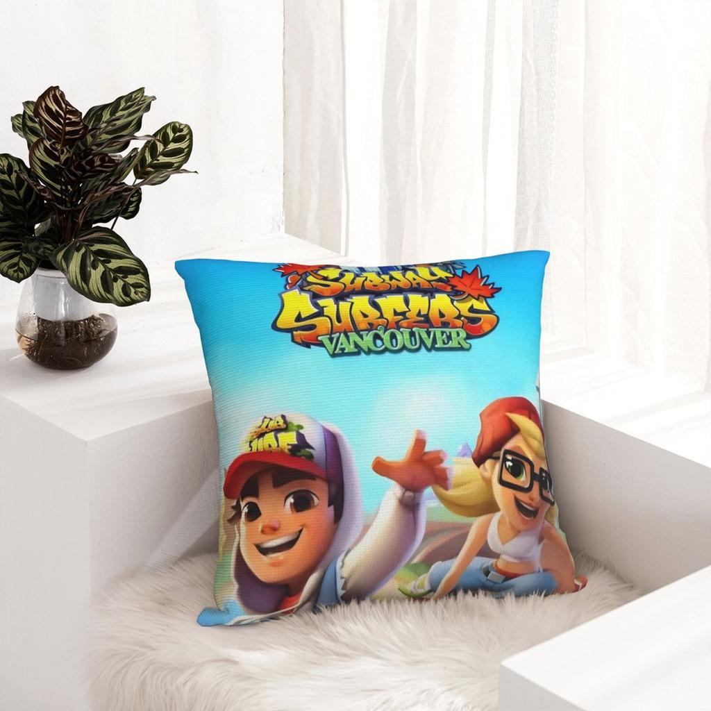 Subway Surfers Game Jake Pillow Cover Fashion Pillow Case Soft Graphic Cushion Cover Pillowcases For Office Car Home Decorative