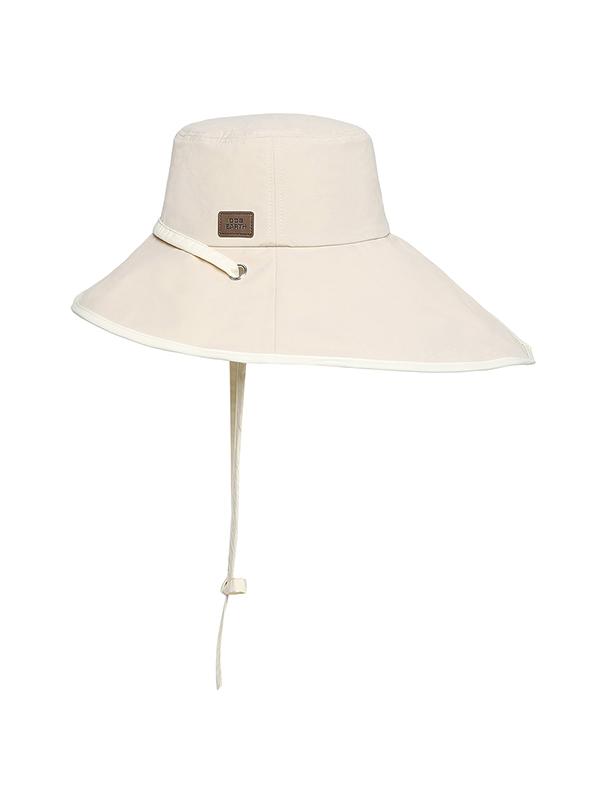 BBC EARTH Color Block Wide-Bridal Bucket Hat_Cream