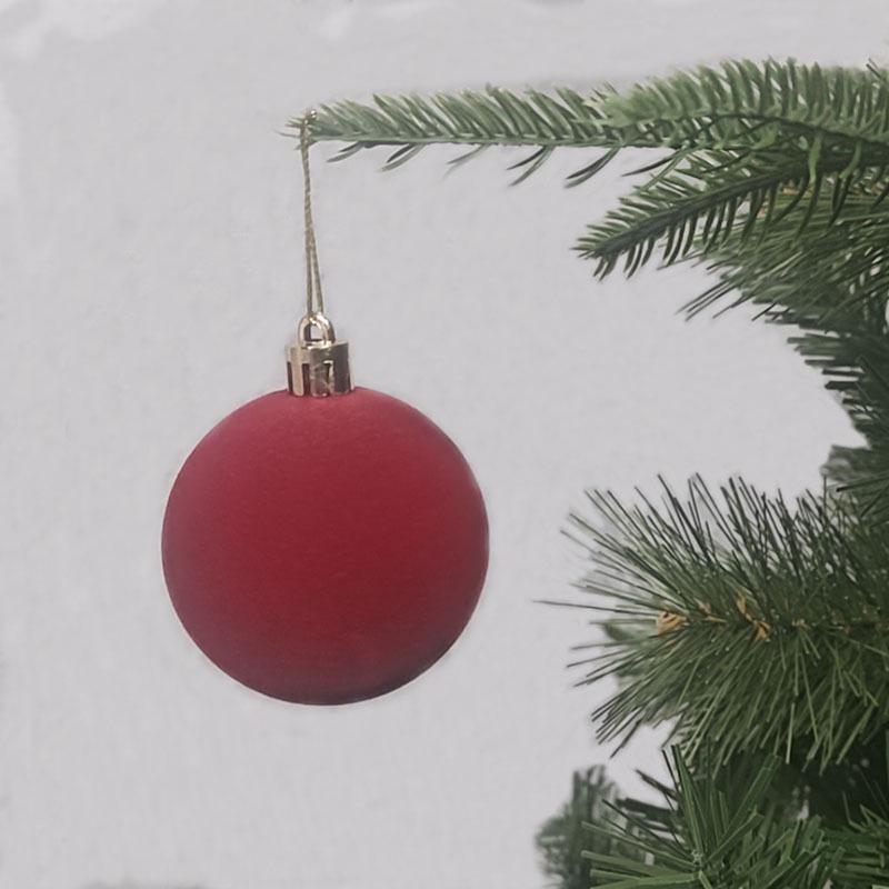 Cross-border Flocking Red Christmas Pumpkin-Shaped Ornaments - Irregular Plastic Tree Decorations