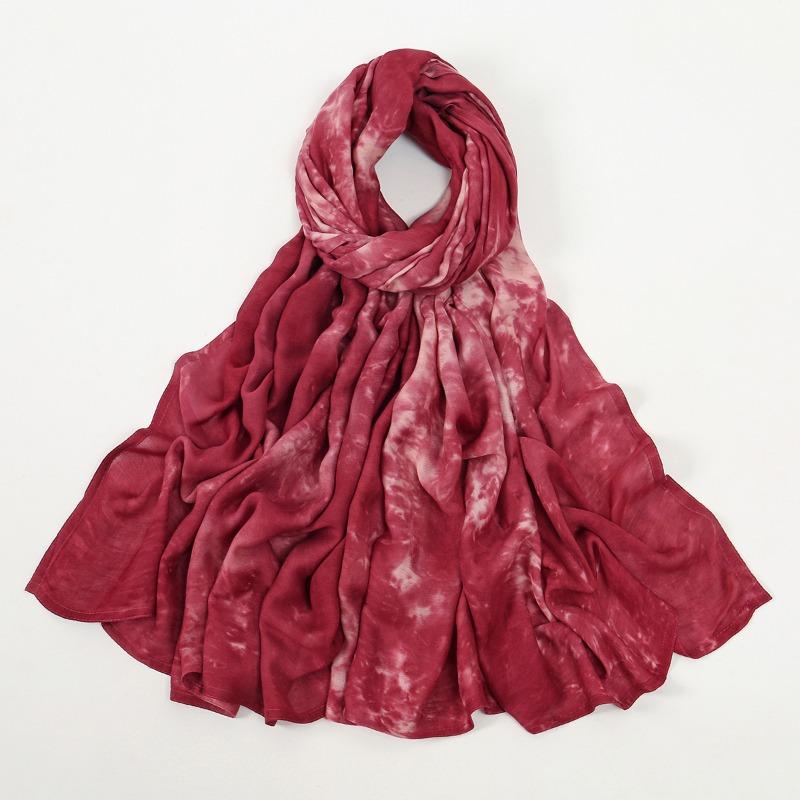 Malaysia and Indonesia hot-selling tie-dye human cotton headscarf popular large size dopamine color matching long towel women