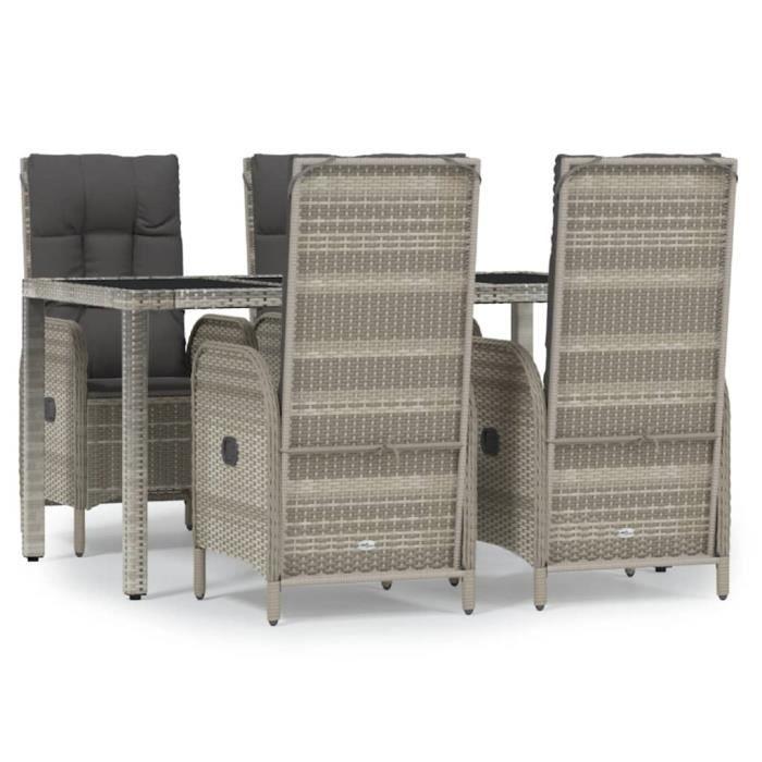 VidaXL 5-piece Garden Dining Set with Cushions Grey 3185025