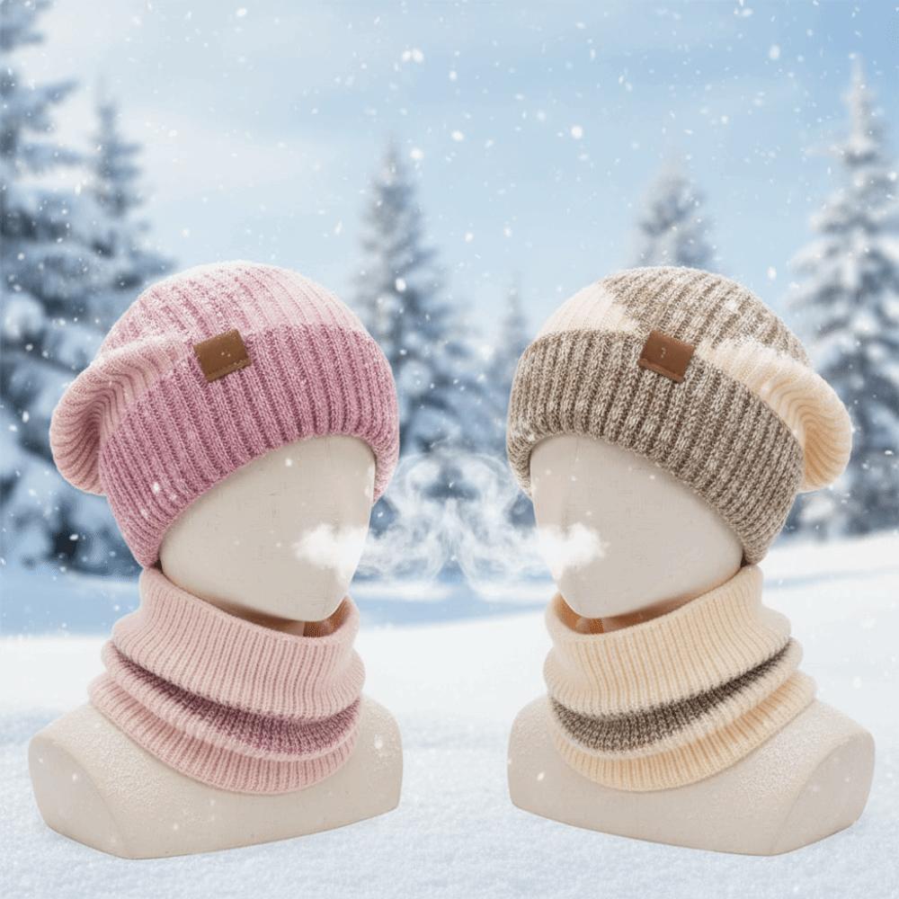 Windproof Beanie Hat Soft Ear Protection Fashion Winter Hat Scarf Set for Women