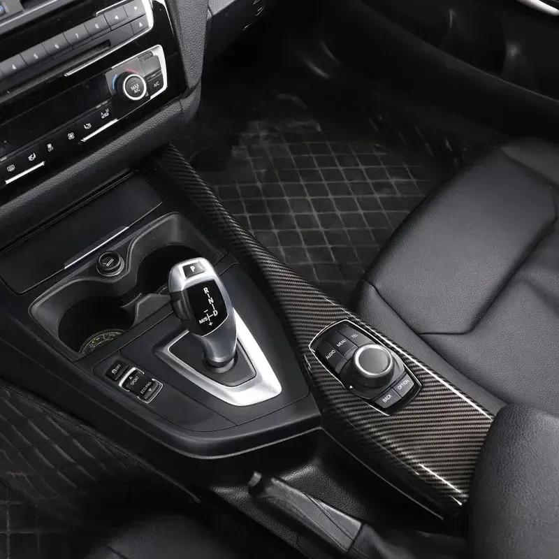 For BMW 1 2 Series F20 F21 F22 F23 116I 2012-18 ABS Carbon Fiber Car Multimedia Button Panel Trim Cover Interior Car Accessories