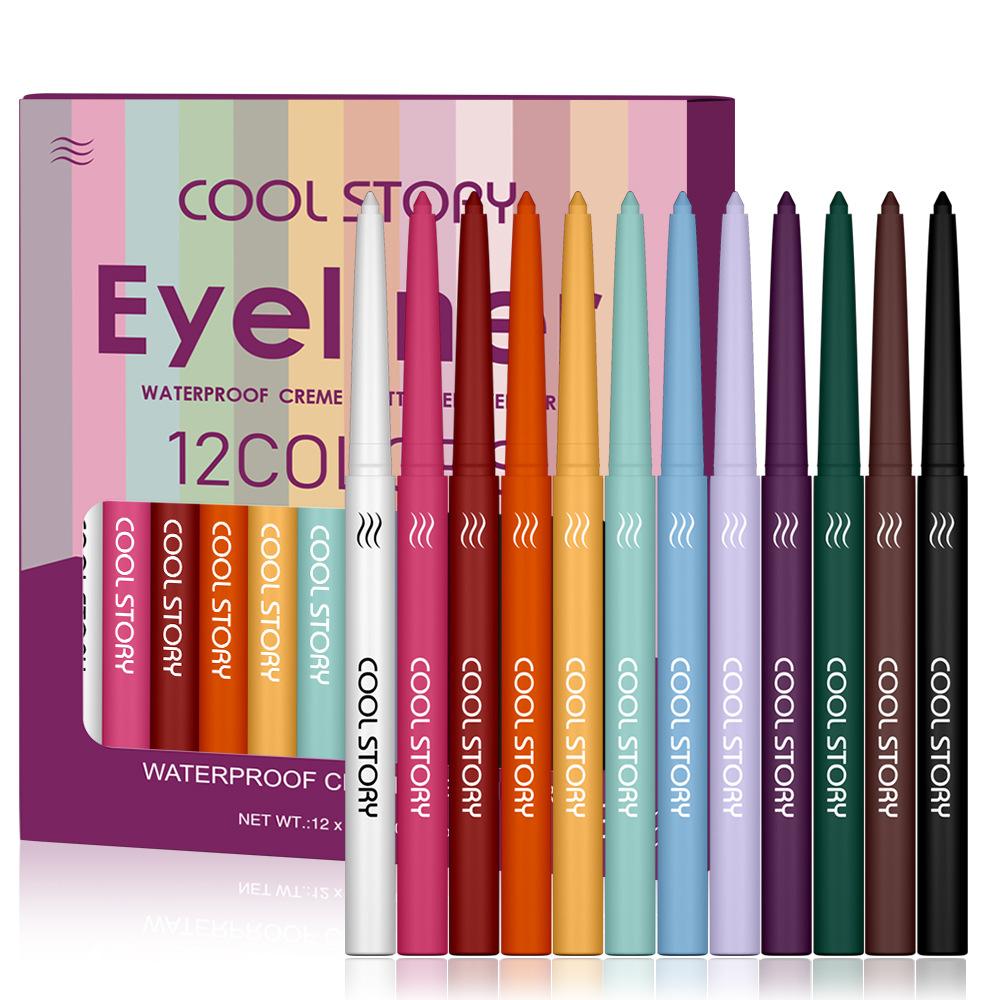 Σετ 12 χρωμάτων Cool Story Ματ Eyeliner Gel Pen Πολύχρωμο Πάρτι Φεστιβάλ Ζωγραφική Ματιών και Προσώπου