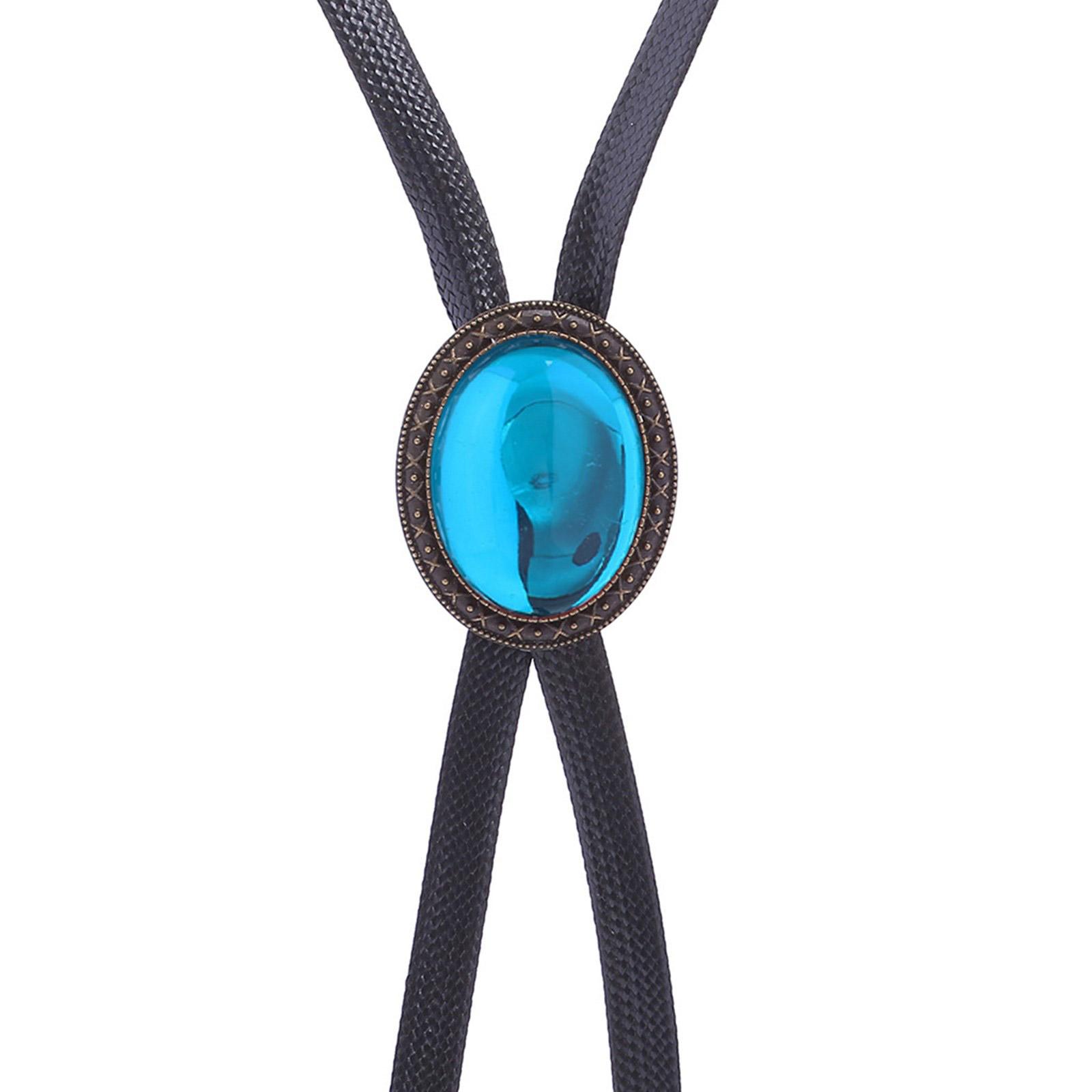 

Adjustable Bolo Tie Popular Western Cowboy Teens Men Women Dance Necktie Punk Shirt Alloy Gemstones Buckle Pendant