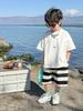 Boys Summer Striped Capri Shorts Loose Fit Breathable for Spring and Summer