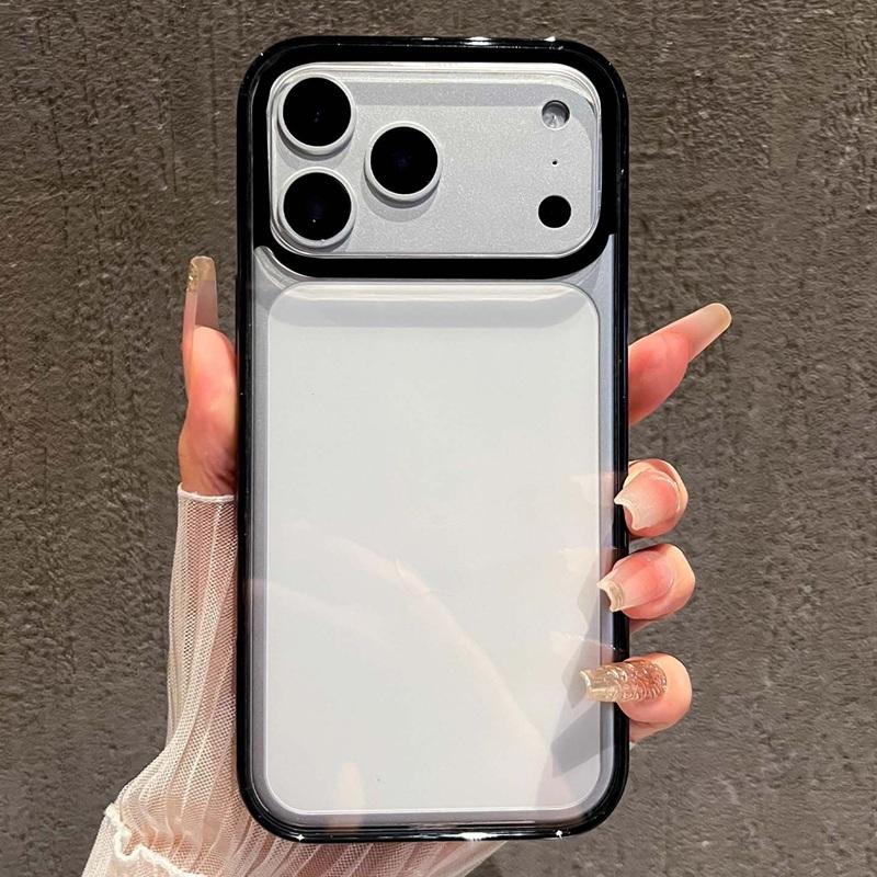 

Transparent Black Silicone Bumper Phone Case For iPhone Air 17 16 15 14 13 12 11 Pro Max Plus Clear Acrylic Shockproof Cover Acrylic&iPhone 11 Pro
