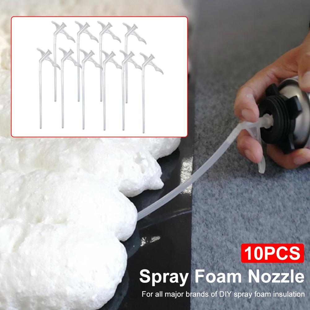 10pcs/set Spray Foam Nozzle Gap Filling Insulating Foam Tube Replacement DIY Polyurethane Foam Spray Foam Tubes