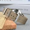 [ANBEER] 20mm Nylon Two-Piece Quick Release Replacement Strap with Metal Loop Khaki Silver Buckle