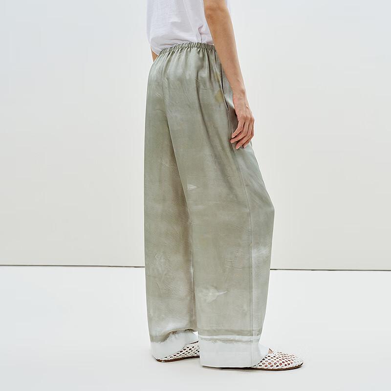 LESS 2025 Summer Silk Straight-Leg Trousers
