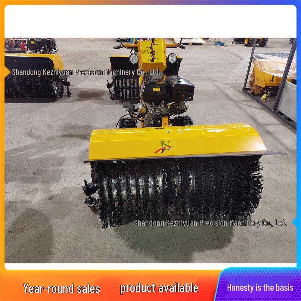 Gas-Powered Snow Sweeper: Hand-Push Roller Brush for Community, Property, and Greenhouse Snow Removal.