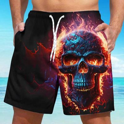 Abstrakte Retro 3D gedruckt Schädel Kopf Strand Hosen Trendy Männer Sommer Sport Shorts