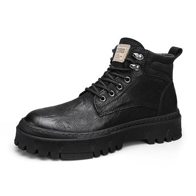 FashionMen Boots Lace Up High Top Fashion Leather Ankle Boots Autumn Causal Men Shoes Handmade Winter Outdoor Men's Boots Sneakers