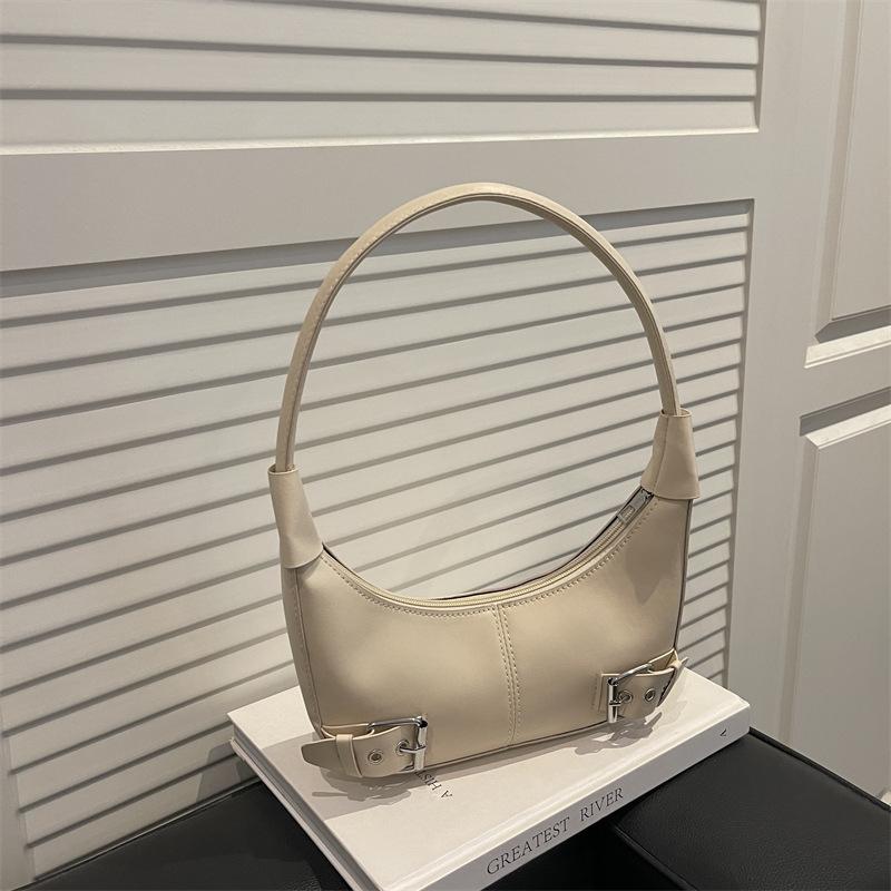 

European and American high-end new French niche design shoulder bag handbag underarm bag sweet and cool retro crescent bag