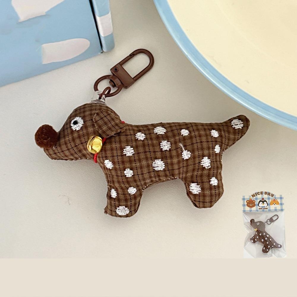 Soft Fabric Puppy Keychain PP Cotton Cartoon Doll Keyring Plush Doll Pendant Hanging Ornaments