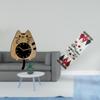 Cat Clock Ornament for Kitchen Office Home Decoration with Festive Christmas Table Runner Scarf