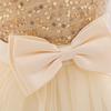 Girls' Sequin Princess Dress with Bow and Single Shoulder Strap - Puff Mesh Skirt for First Birthday