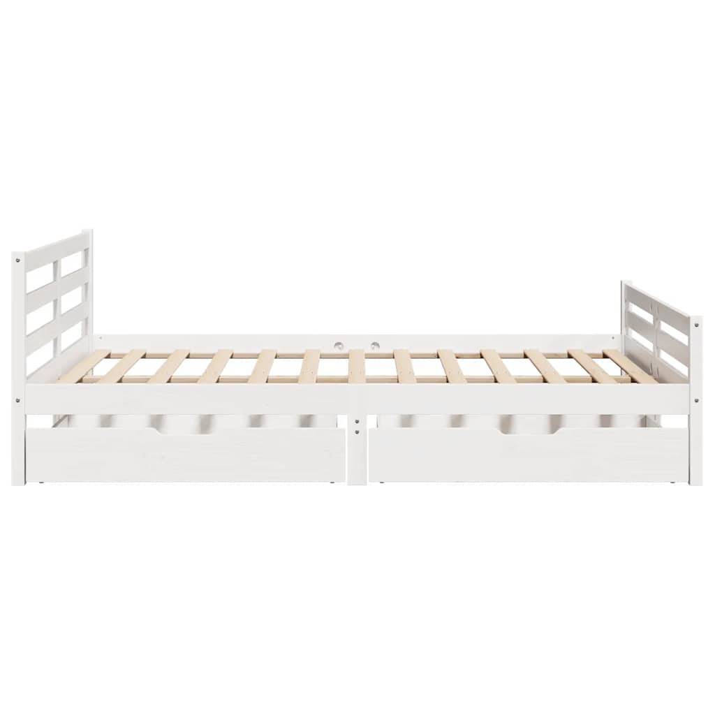 Solid Wood Bed without Mattress White 140 x 200 cm Pine Wood