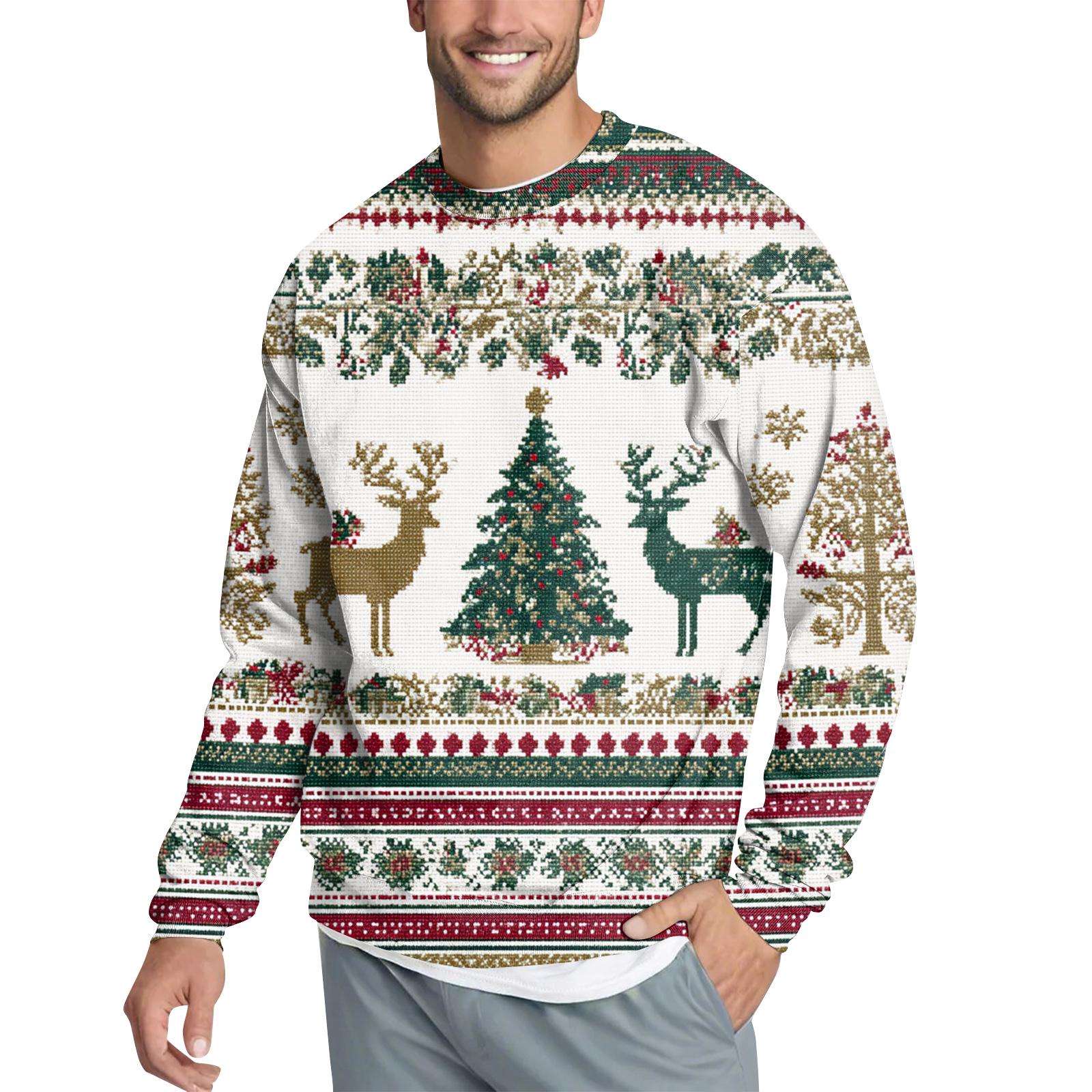 

Мужской повседневный модный свитшот с принтом и круглым вырезом XL белый