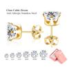 6Pairs/Set CZ Stud Earrings Stainless Steel Round White Cubic Zirconia Hypoallergenic 6 Claws Earring Trendy Jewelry