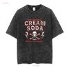 Rare Cream Soda Japan Brand Streetwear Harajuku T Shirt Medium Size long or short sleeves vintage Washed Casual Comfortable