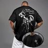 Wer hat das entschieden? Krieger Print T-Shirt Herren 100% Baumwolle Oversized Dunkel Gothic Streetwear Sommer Lässig Kurzarm T-Shirt