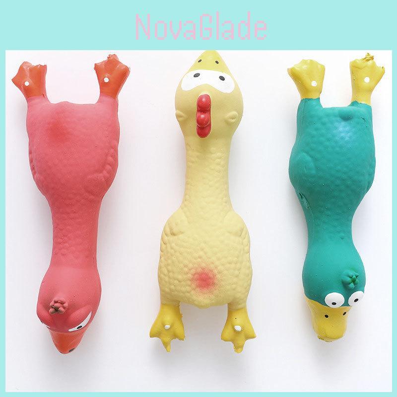Popular Wholesale Latex Squeaky Chicken Toy For Pets Fill With Soft Cotton Expressive And Vibrant Colors