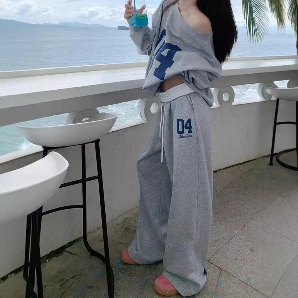 VIONA American Fashion Retro Sports Pants for Women in Spring and Summer High Waisted and Drooping Casual Pants Loose Pants