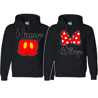 Hubby Wifey Couple Matching Hoodies Mickey Minnie Love Vacation Anniversary Gift