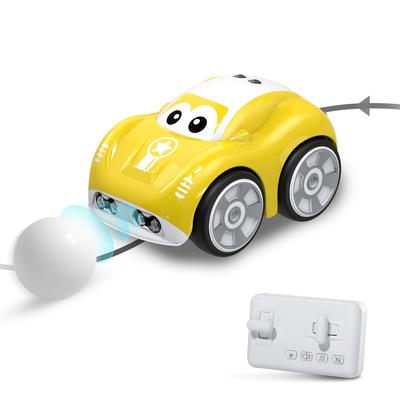 DEERC RC Car for Mini Car with Intelligent Obstacle Pet Birthday Gift for Boys Ages 3 and Compatible with Path Remote Control Toy Yellow Kids,