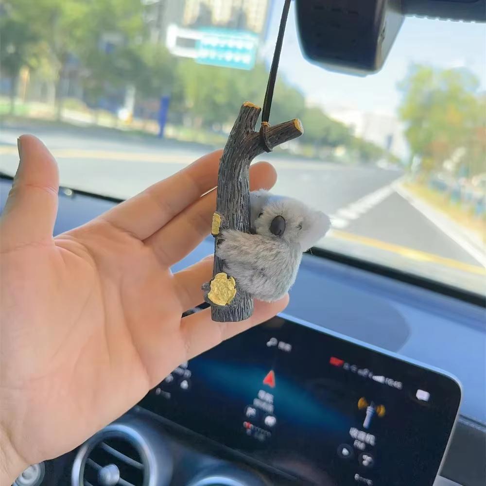 Cute Koala Car Hanging Ornament Creative Rearview Mirror Pendant Chain Auto Interior Decor Accessories