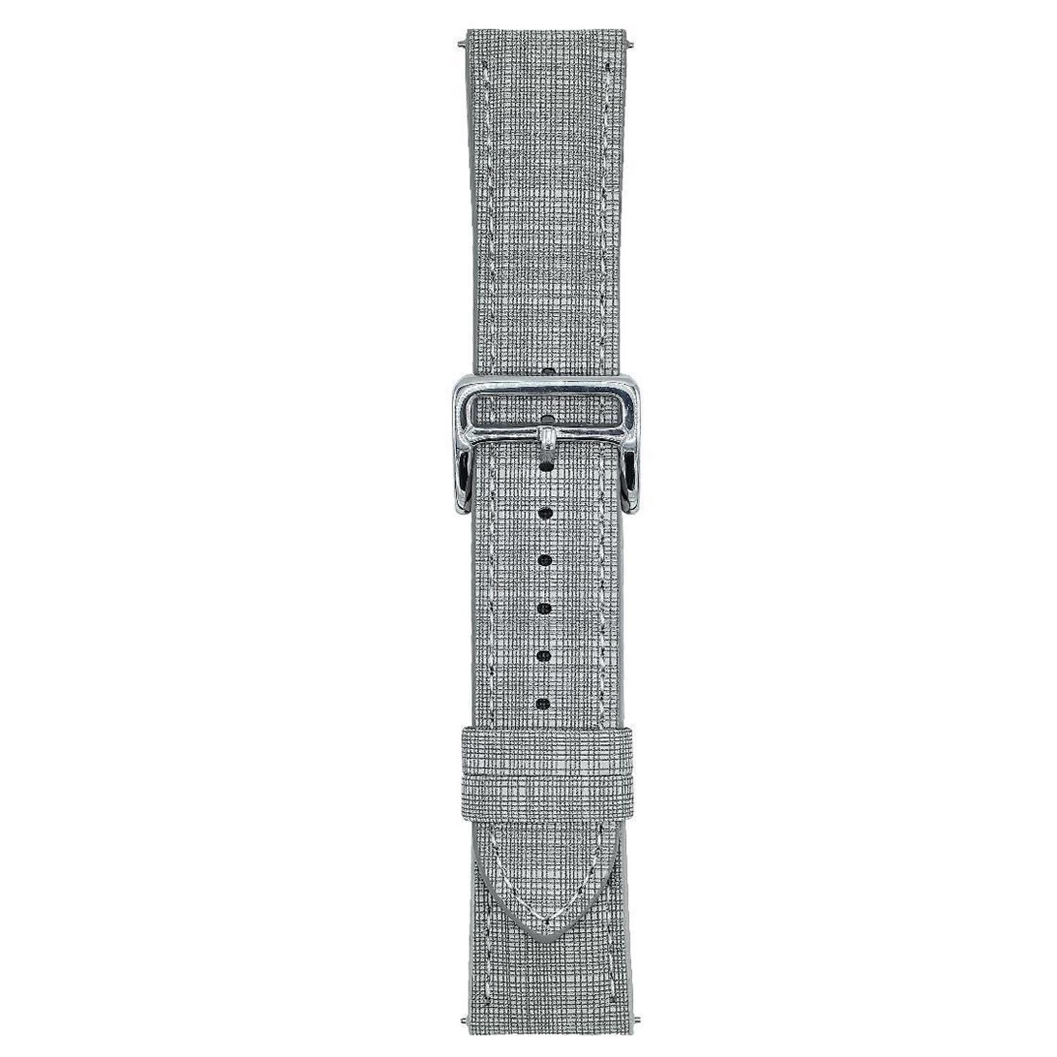 

For Huawei Watch GT 5 41mm Watch Band 18mm Braided Checkered Pattern Leather Wrist Strap Light Grey