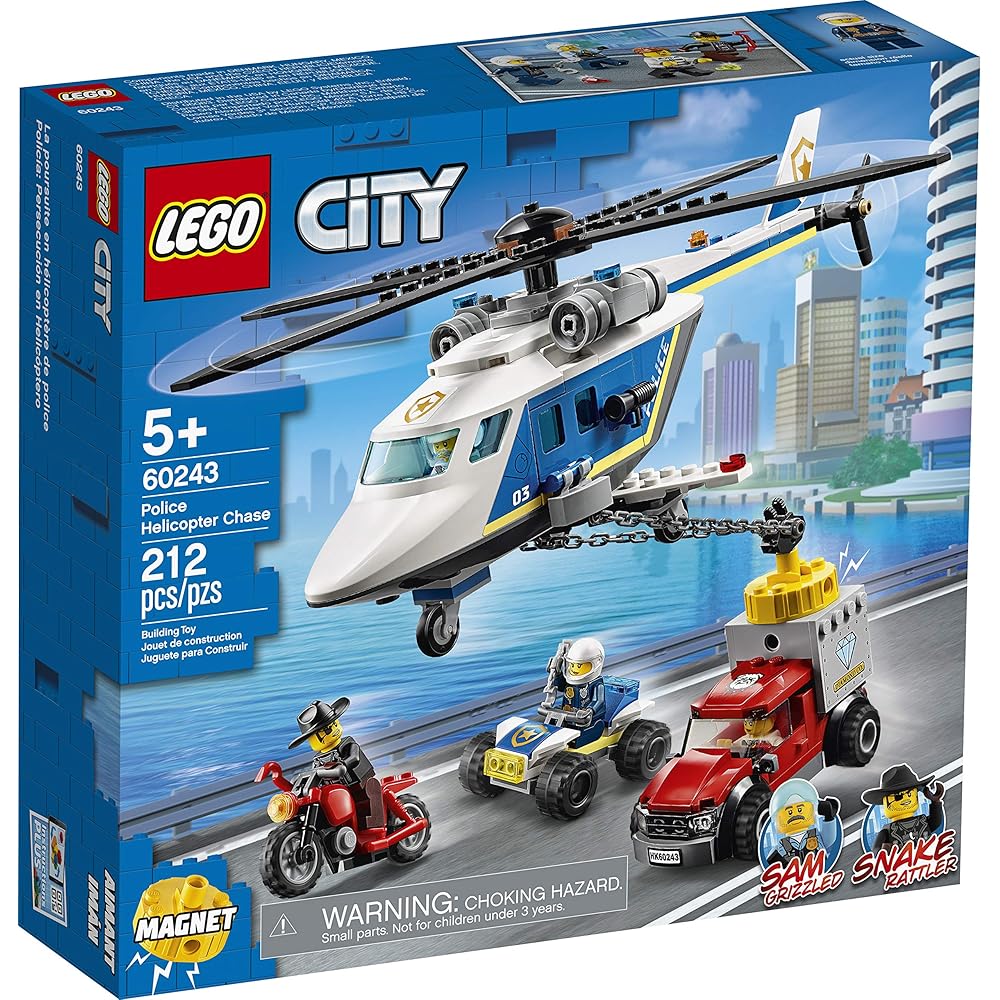 LEGO City Police Helicopter Chase 60243 Building Toy Set for Kids Ages 5 and Up