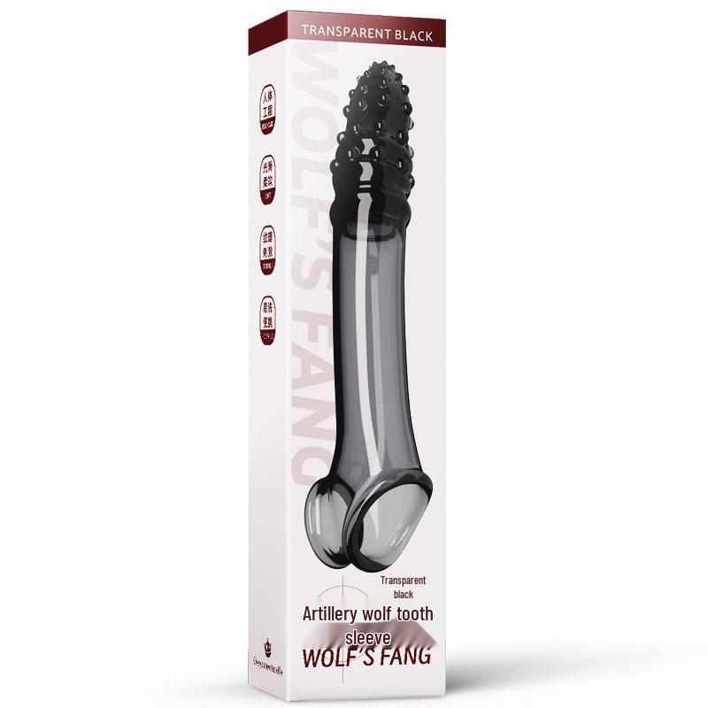 Bombardment Wolfszahn Dreifachverschluss Vibrations Penis Hülle - Verlängert, Verdickt, G-Punkt Stimulierender Ring mit Großen Partikeln.