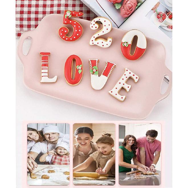 Large Number Cookie Biscuit Cutters Set 3 Inches, 9 Piece Stainless Steel Numbers Cutter Set Tools for Kitchen,Baking