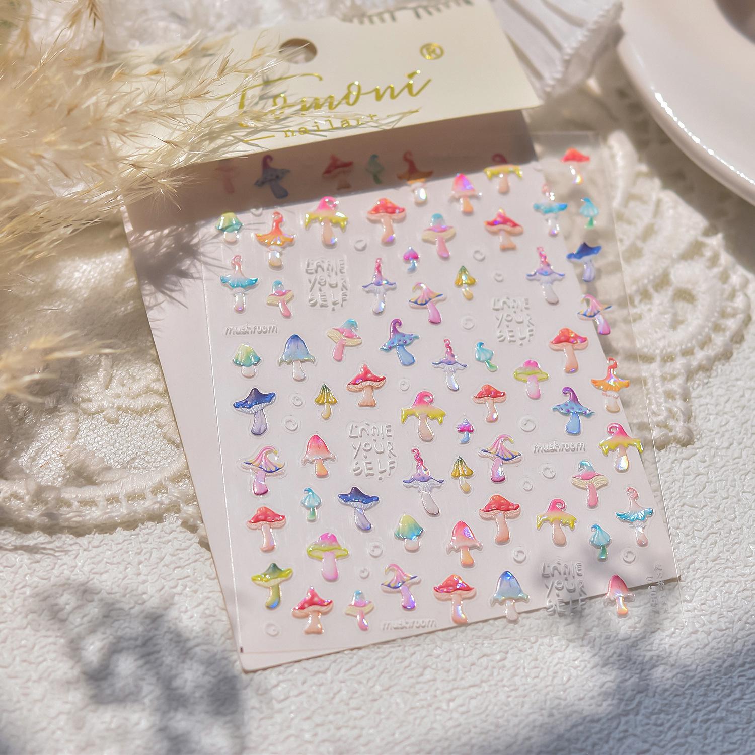 

Tomoni Shell Light Cute Mushroom Nail Stickers for Kids