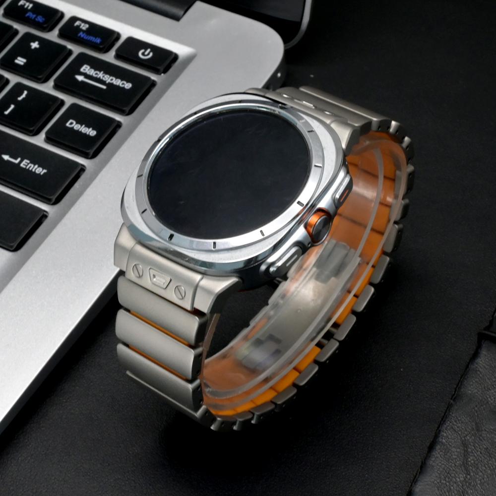 Curea Metalică Titan Business pentru Samsung Galaxy Watch Ultra 2025 47mm Curea de Mână Luxury din Cauciuc Pentru Galaxy Watch Ultra 2024 47mm